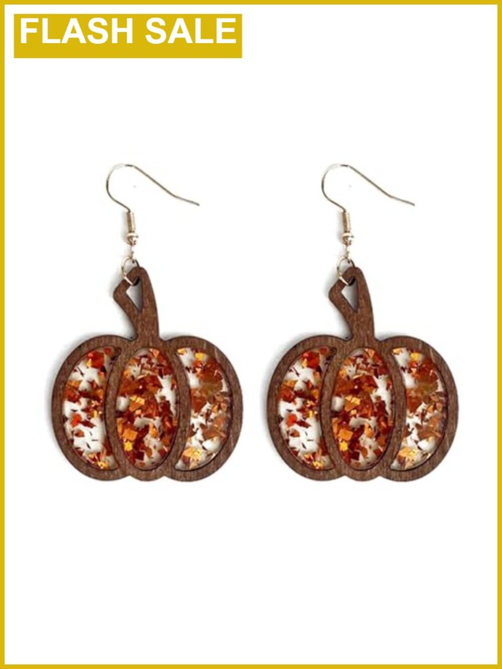 Acrylic Wood Alloy Pumpkin Dangle Earrings Thanksgiving Fall Holiday Jewelry